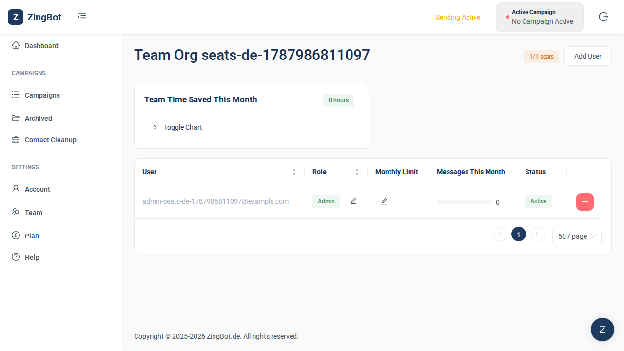 ZingBot Dashboard