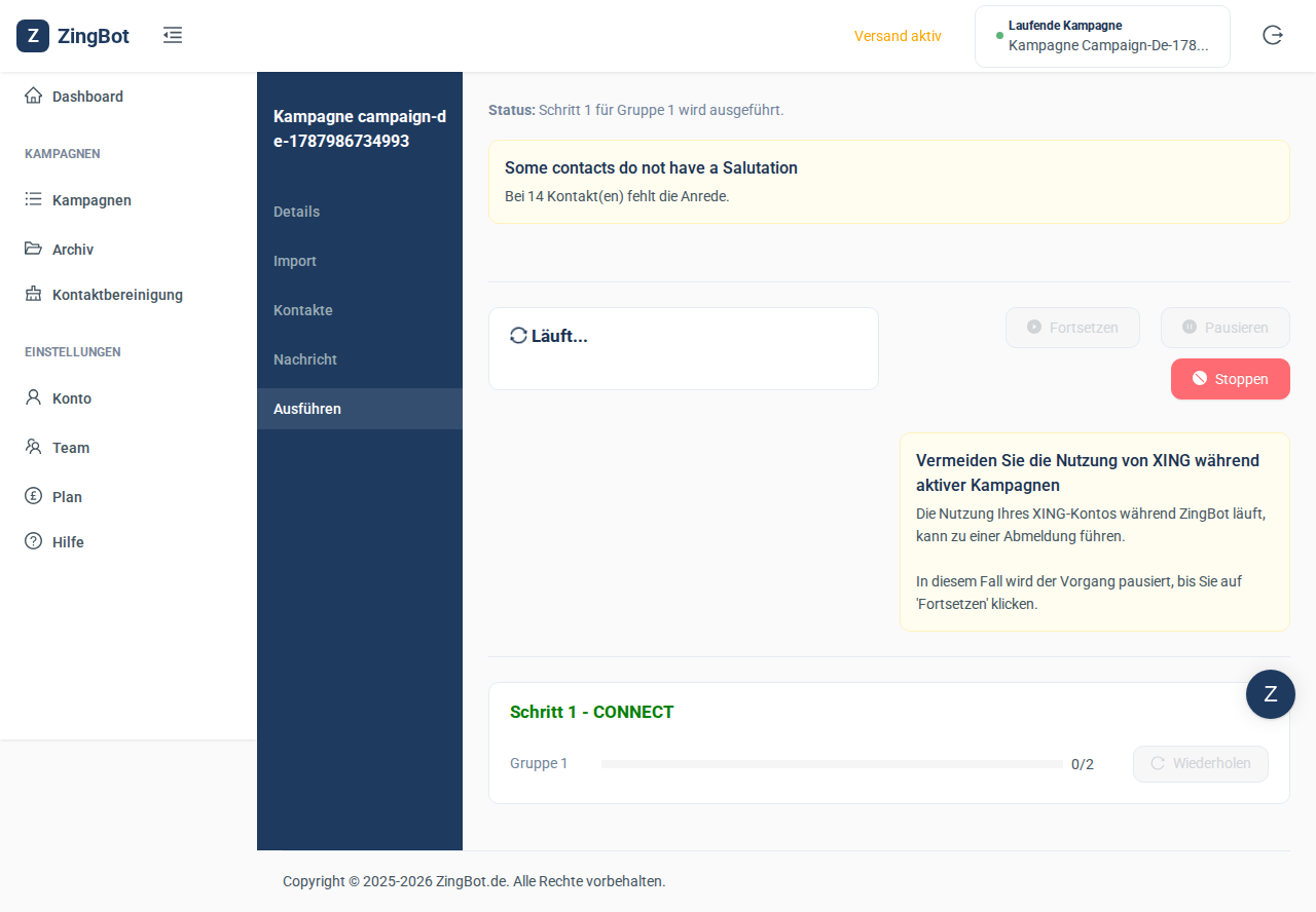 ZingBot Dashboard