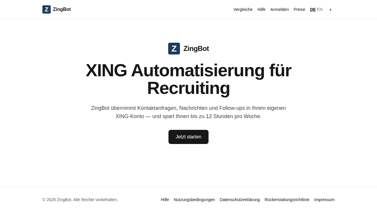 XING Automatisierung für Recruiting | ZingBot