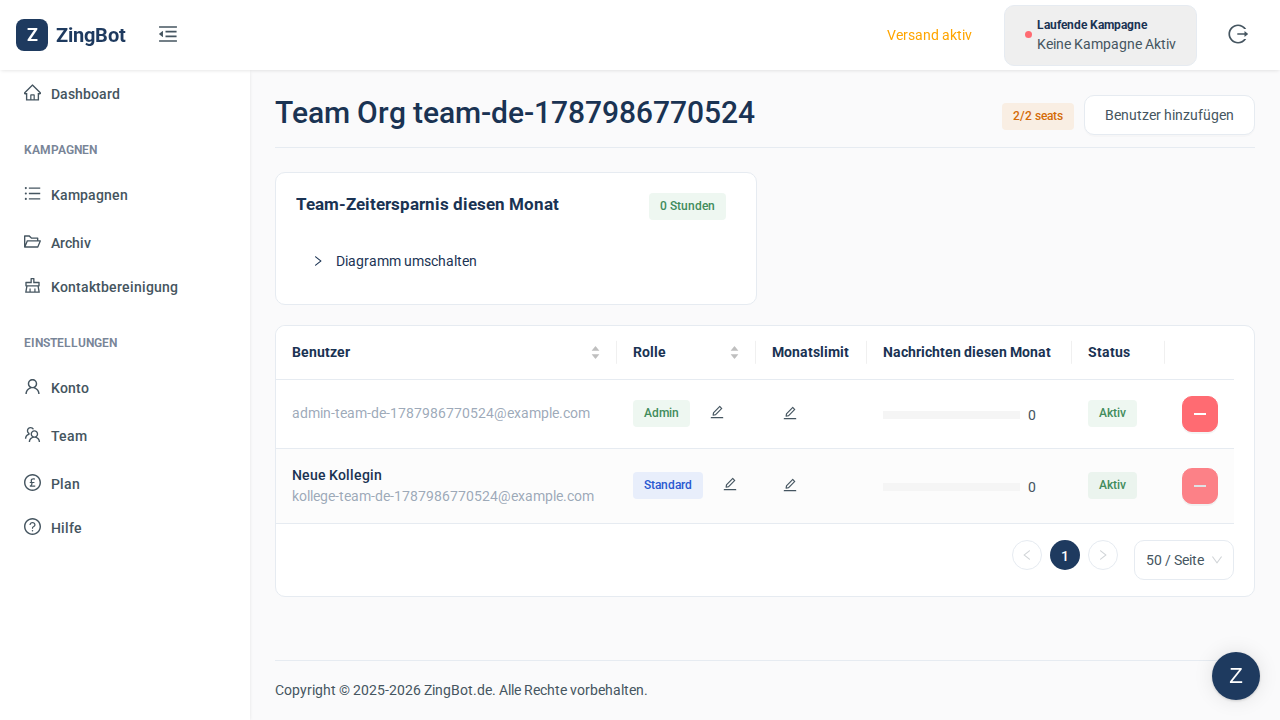 ZingBot Dashboard